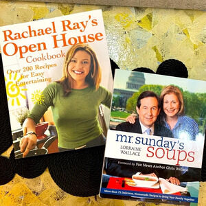 Set 2 Rachael Ray's Open House Cookbook and Mr. Sunday's‎ Soups